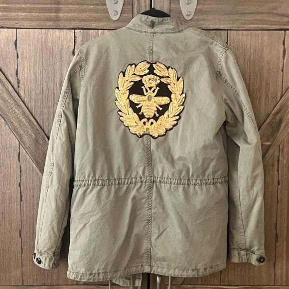 CLOSED Military Zip Up Jacket with Inner Jacket and Sequin Detailing Sz M - Picture 7 of 14